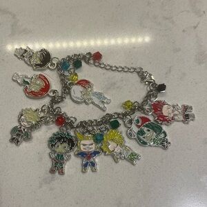 Anime Cartoon My Hero Academia Character Charm Bracelet. Metal Enamel.